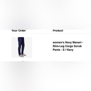 Figs Navy Manari- Slim leg Cargo scrub pants-Small